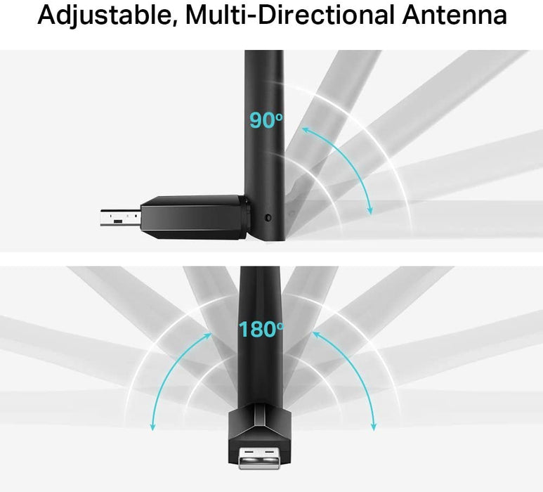 TP-LINK (Archer T2U Plus) AC600 (433+200) High Gain Wireless Dual Band USB Adapter