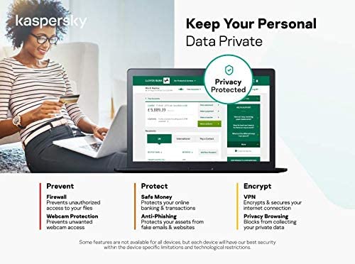 Kaspersky Internet Security 2021, 1 Device, 1 Year, Antivirus and Secure VPN Included, PC/Mac/Android, Activation Code by Post