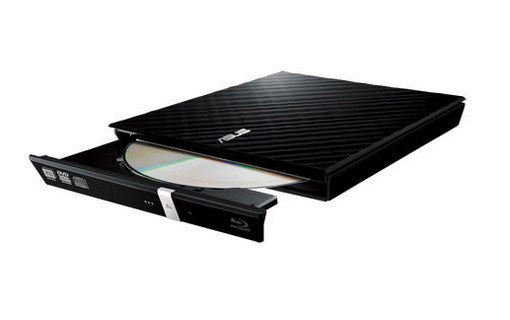 Asus SDRW-08D2S-U Lite External Slimline DVD Re-Writer, USB, 8x, Black, Cyberlink Power2Go 8