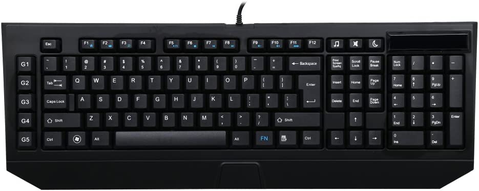 Rosewill RK-8300 Wired Gaming Keyboard with Anti-Ghosting, 5 Profiles Setting and Adjustable Key Speed, Black