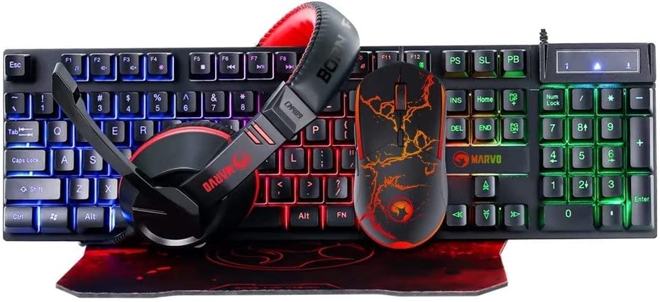 Gaming Bunle Set Keyboard, Mouse, Headset, Mouse Mat, Marvo Scorpion CM409