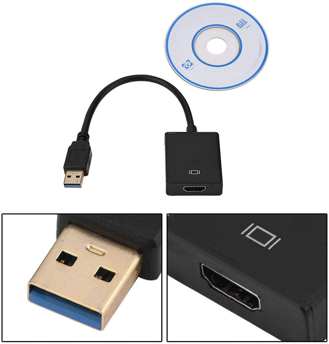 USB 3.0 to Video External HDMI Adapter Converter with Transfer Cable Support USB2.0 and USB3.0 Input