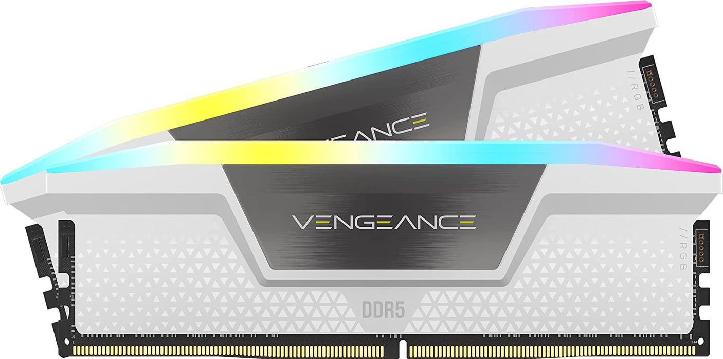 Corsair Vengeance RGB 32GB Desktop RAM (2x16GB), DDR5 5200MHz (PC5-41600) Memory Kit, CL40, 1.25V, XMP 3.0, PMIC, DIMM Memory, White