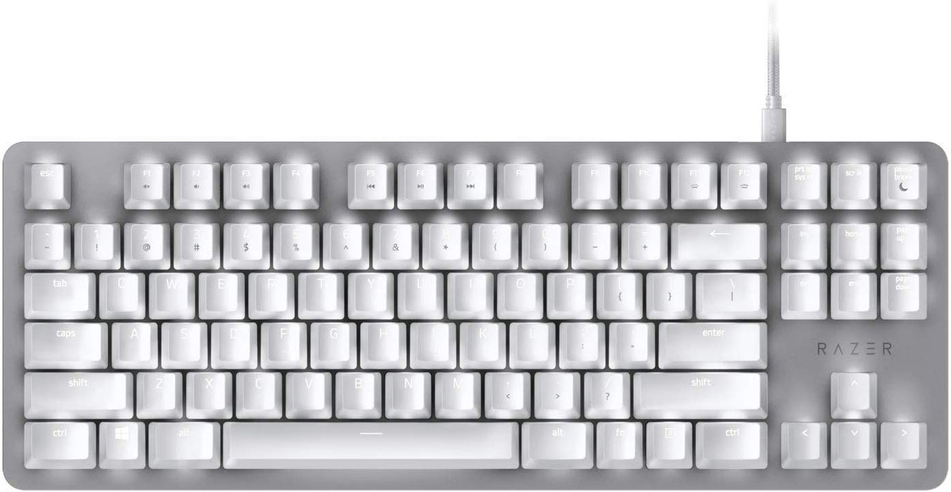 Razer Blackwidow Lite Mercury Silent Mechanical Gaming Keyboard (White), with White LED Backlighting for Enhanced Productivity