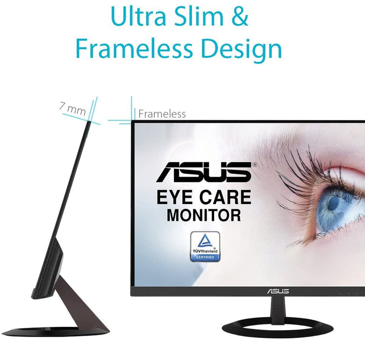 ASUS VZ249HE 24 Inch (23.8 Inch) Monitor, FHD (1920x1080), IPS, Ultra-Slim Design, HDMI, D-Sub, Flicker free, Low Blue Light, TUV certified