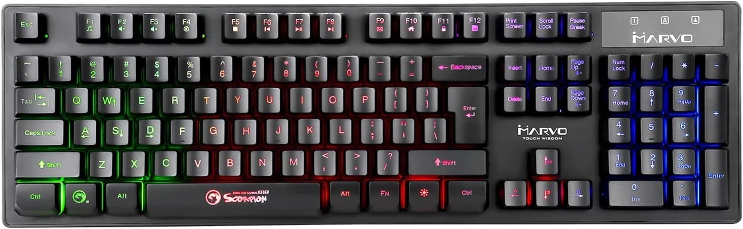 k616a gaming keyboard LED backlit, Anti ghosting keys, UK layout