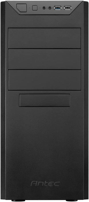 Antec VSK4000B U3/U2 ATX PC Case, 12cm Fan, USB 3.0, Black with Black Interio