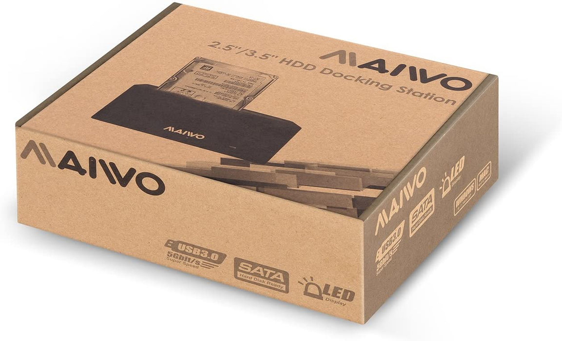 Maiwo 2.5-inch & 3.5-inch USB 3.0 Hard Drive Dock for HDD and SSD, SATA, Black