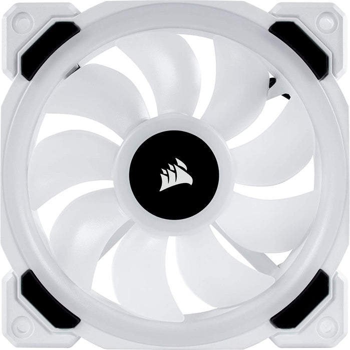 Corsair LL120 12cm PWM RGB Case Fan, 16 LED RGB Dual Light Loop, Hydraulic Bearing, White, Single Fan Expansion Pack