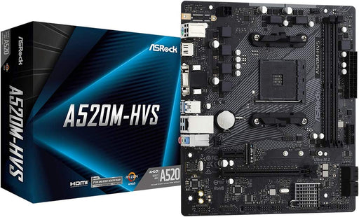 Micro ATX Motherboard, AMD AM4, DDR4, Asrock A520M-HVS