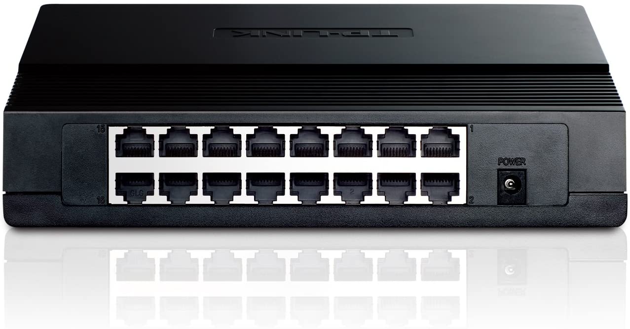 TP-LINK (TL-SF1016D) 16-Port 10/100Mbps Unmanaged Desktop Switch, Plastic Case
