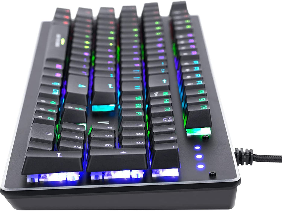 Mechanical Gaming Keyboard Marvo Scorpion KG909 RGB LED Full Size with Blue Switches, Rainbow Backlit with Each Key