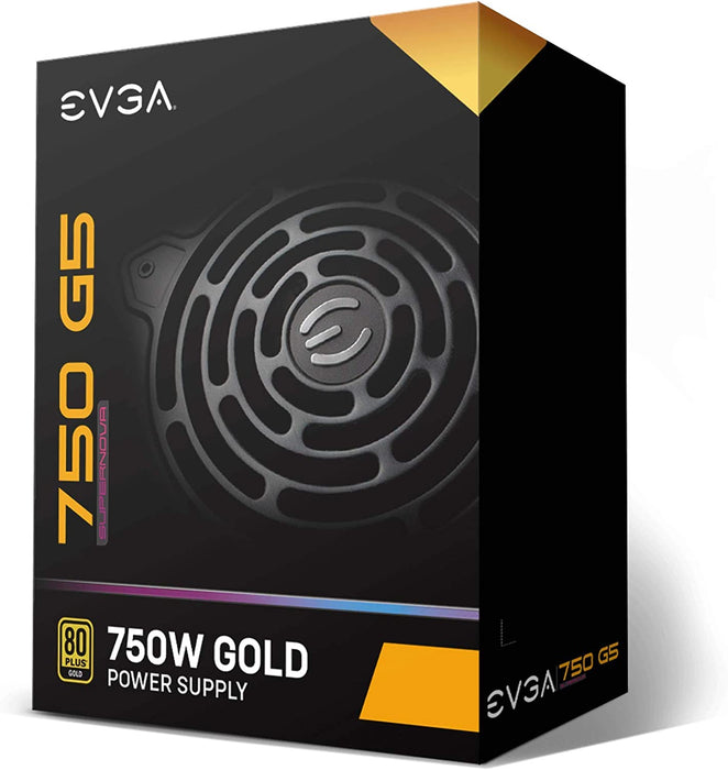 Evga Supernova 750 G5 750W PSU, 80 Plus Gold, Fully Modular, Eco Mode With Fdb Fan, Includes Power on Self Tester, Compact 150Mm Size, Power Supply