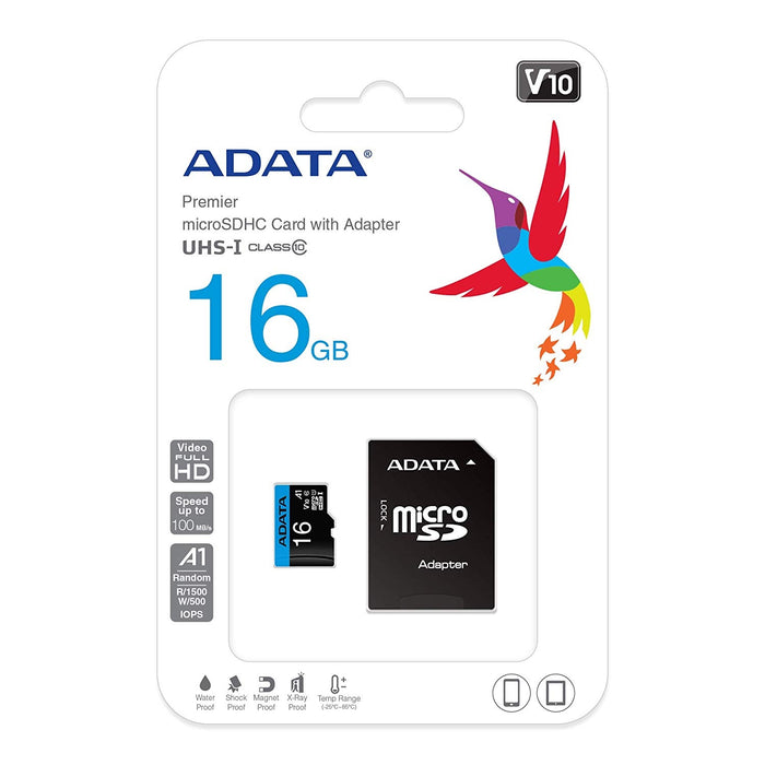 Adata MicroSDHC UHS-I Class 10 - 16GB Memory Card