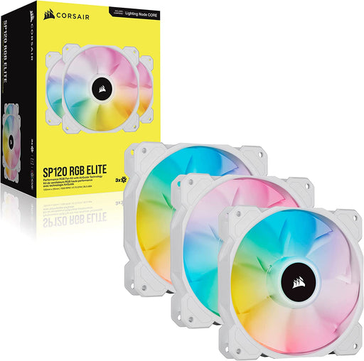 Corsair iCUE SP120 RGB Elite PC Case Fan Triple Fans, White