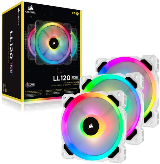 Corsair LL120 RGB LED PC Case Fan Cooler, White Fan Cooler