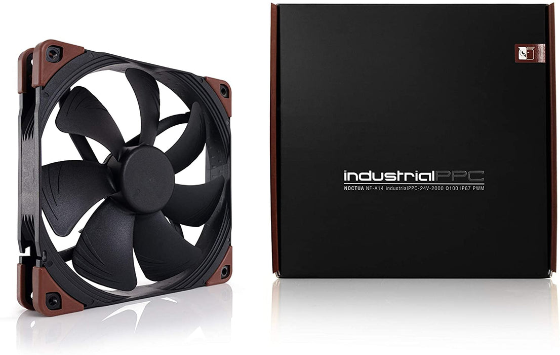 Noctua NF-A14 iPPC-24V-2000 Q100 IP67 PWM, Heavy Duty Cooling Fan, 4-Pin, 2000 RPM, 24V Version (140mm, Black)