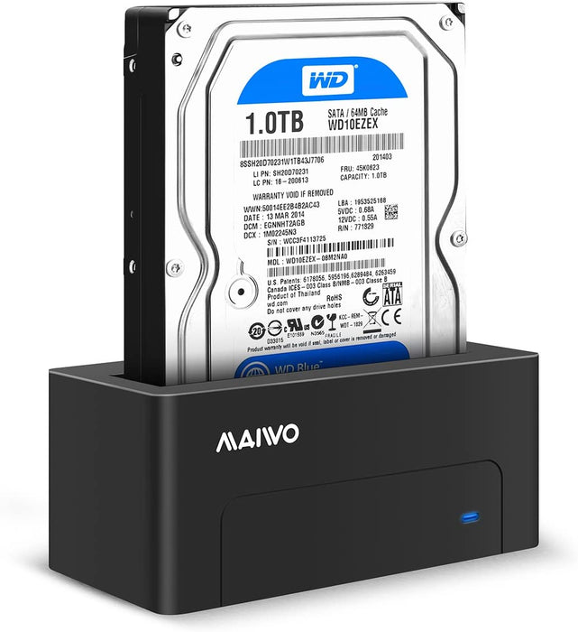 Maiwo 2.5-inch & 3.5-inch USB 3.0 Hard Drive Dock for HDD and SSD, SATA, Black