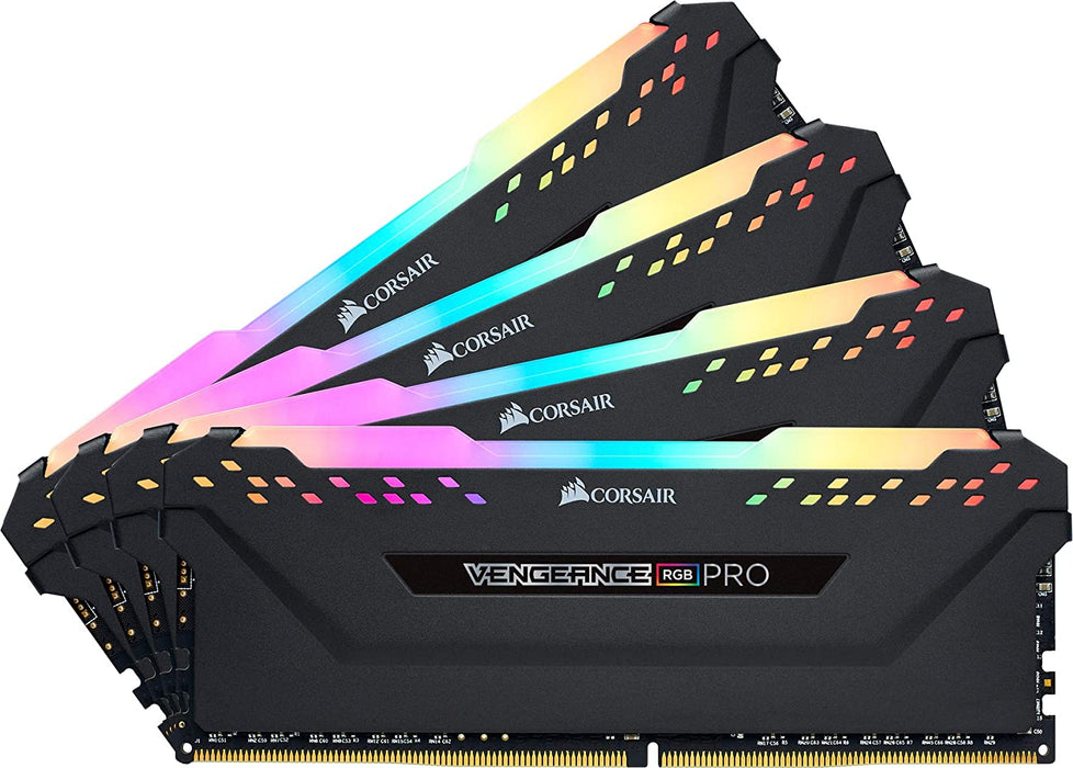 Corsair Vengeance RGB Pro 32GB Memory Kit (4 x 8GB), DDR4, 3200MHz (PC4-25600), CL16, XMP 2.0, Black