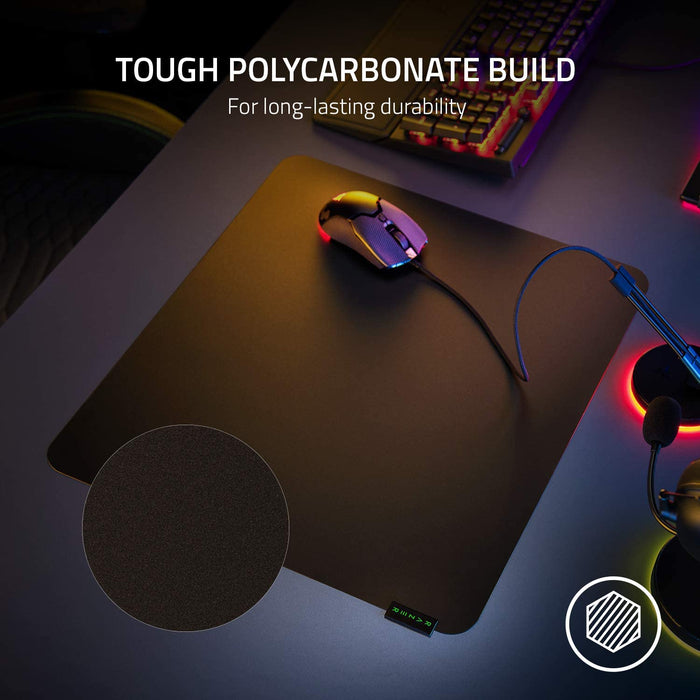 Razer Shex V3 Large Size Mouse Pad, Ultra Thin Gaming Mouse Mat, Polycarbonate, Non Slip Rubber Base, Black