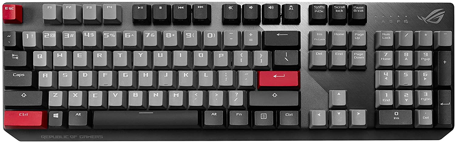 Asus Rog Strix Scope PBT Mechanical Wired Gaming Keyboard, Macro Keys, Cherry MX Switches RGB Red