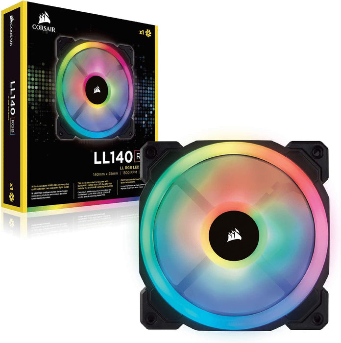 Corsair LL140 RGB Case Fan, PWM LED single pack, 1300 RPM, 25dBA