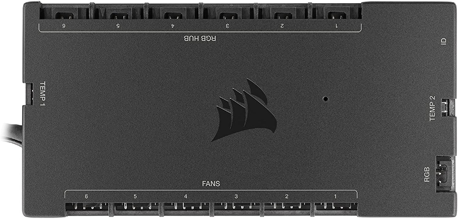 Corsair iCUE COMMANDER CORE XT, Digital Fan Speed and RGB Lighting Controller (Control up to Six PWM Case Fans and 264 RGB LEDs, Zero RPM Mode) Black