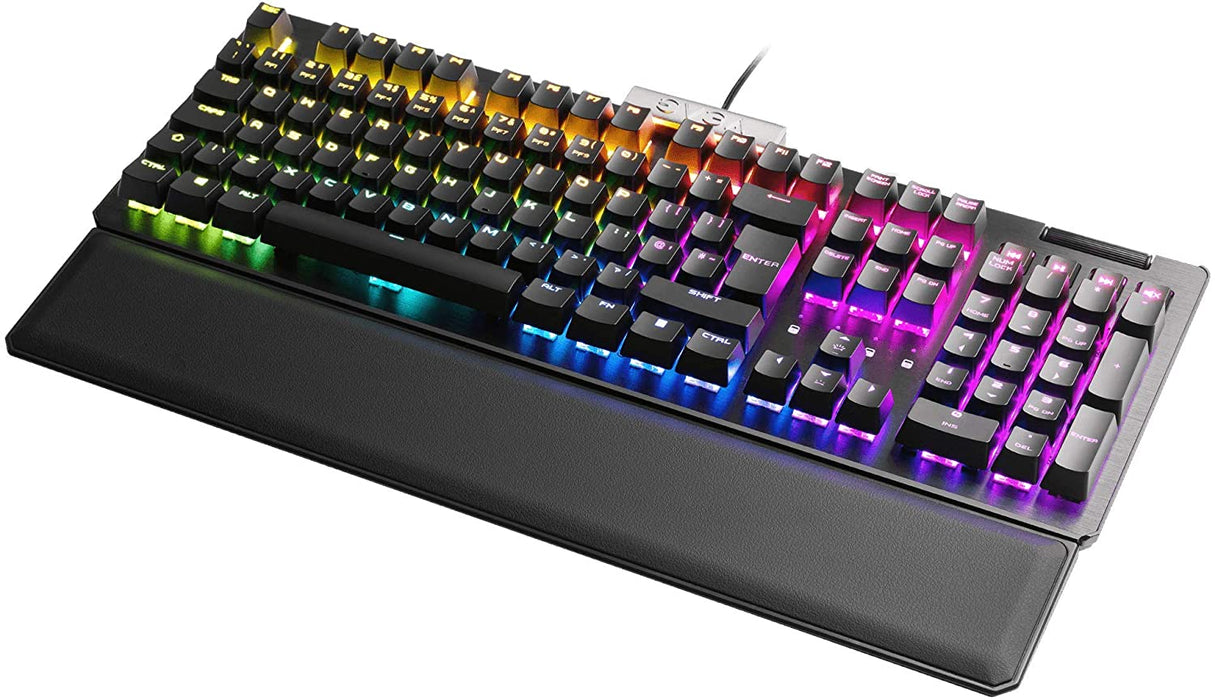 EVGA Z15 Rgb Mechanical Gaming Keyboard, Rgb Backlit Led, Hot Swappable Mechanical Kailh Speed Sliver Switches (Linear)