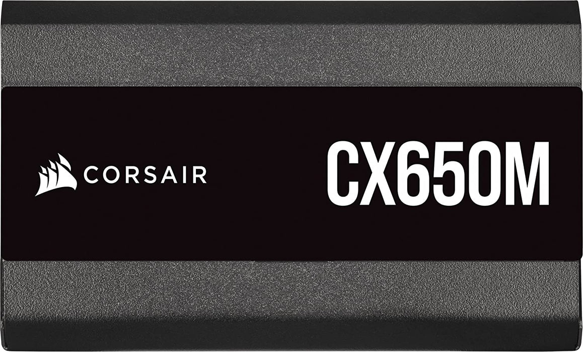 Corsair CX650M, 650 Watt 80 PLUS Bronze Semi-Modular Low-Noise ATX Power Supply (Single EPS12V Connection, 105°C Capacitors, Compact Size) - Black
