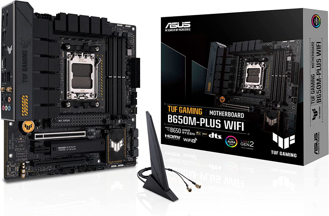 Asus Tuf B650M Plus Wifi Motherboard, Micro ATX AM5 DDR5 Gaming Motherboard