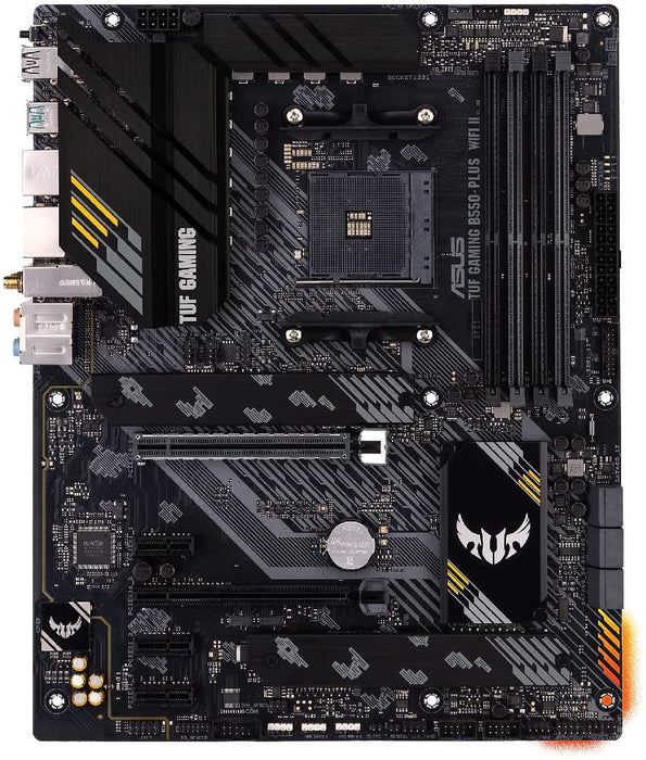 Asus Tuf Gaming B550-Plus WiFi II Motherboard, AMD B550, AM4, ATX, 4 DDR4, HDMI, DP, AX Wi-Fi, 2.5GB LAN, RGB Lighting, M.2
