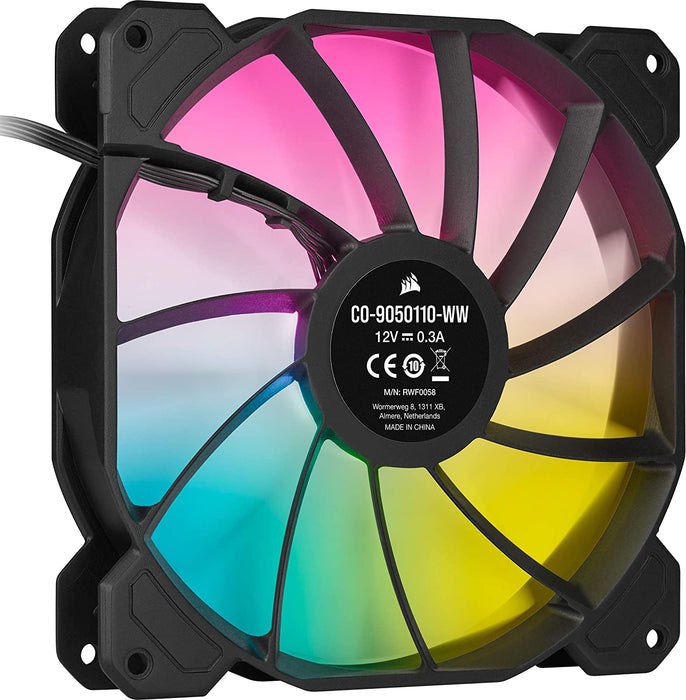 Corsair iCUE SP140 ELITE Performance 14cm PWM RGB Case Fan, 8 ARGB LEDs, Hydraulic Bearing, Single Fan Expansion Pack, 140mm Case Fan