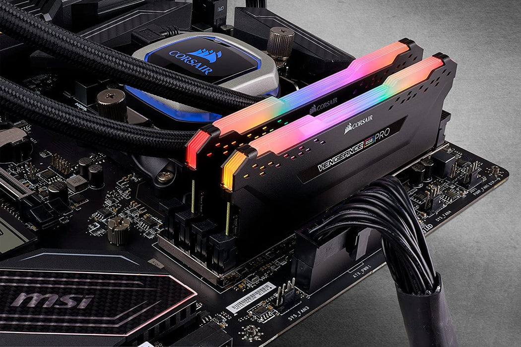 Corsair Vengeance RGB Pro 16GB Memory Kit (2 x 8GB), DDR4, 3600MHz (PC4-28800), CL18, XMP 2.0, DIMM Memory