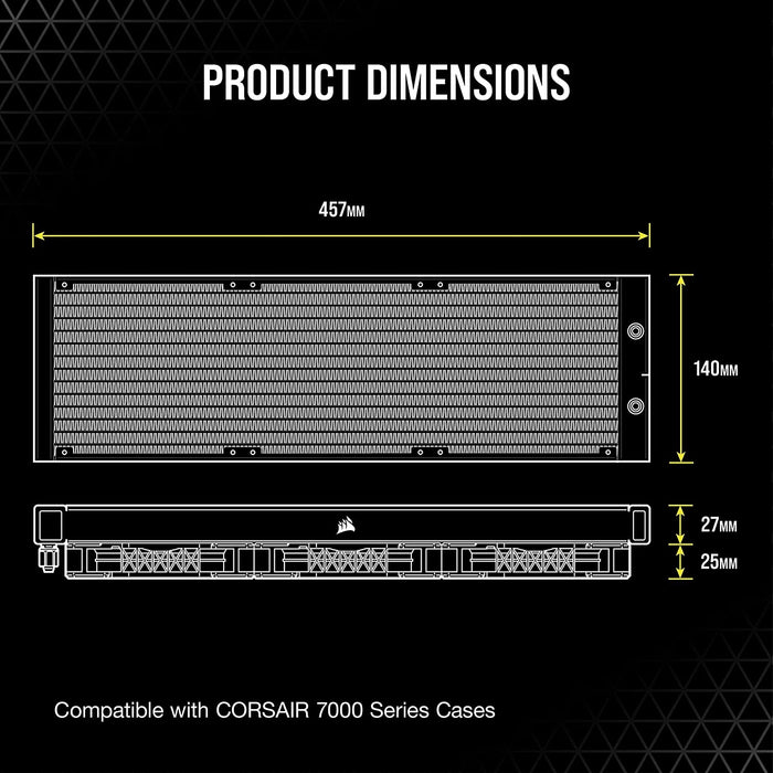 Corsair iCUE H170i ELITE CAPELLIX 420mm RGB Liquid CPU Cooler, 3 x 14cm ML140 RGB PWM Fans, Black