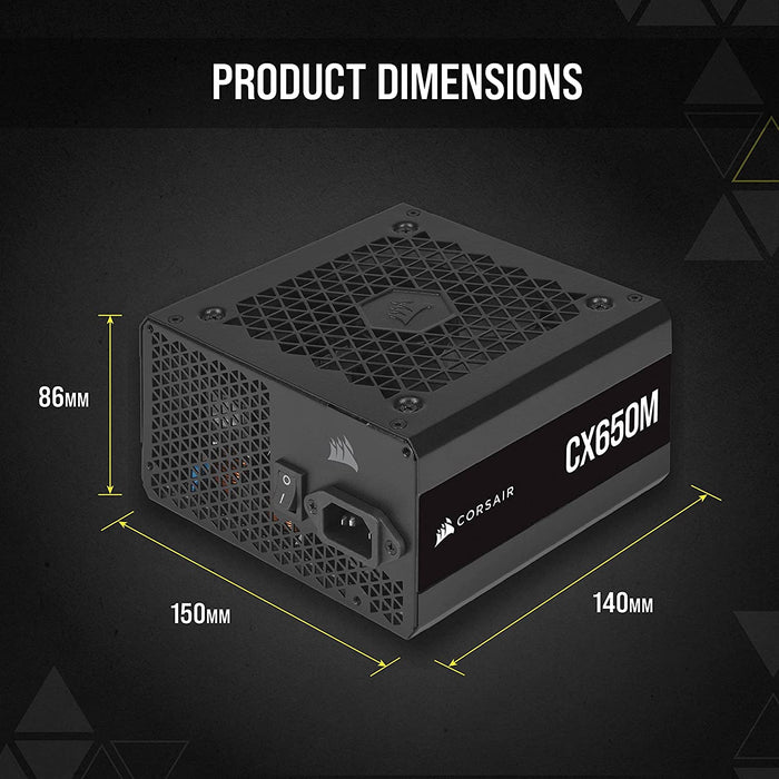 Corsair Cx650m Size (Corsair CX650M, ditt chassi, modulärt nätaggregat, nätaggregat passar, tillräckligt utrymme) Corsair Cx650m Size