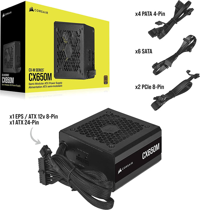 Corsair Cx650m Size (Corsair CX650M, ditt chassi, modulärt nätaggregat, nätaggregat passar, tillräckligt utrymme) Corsair Cx650m Size