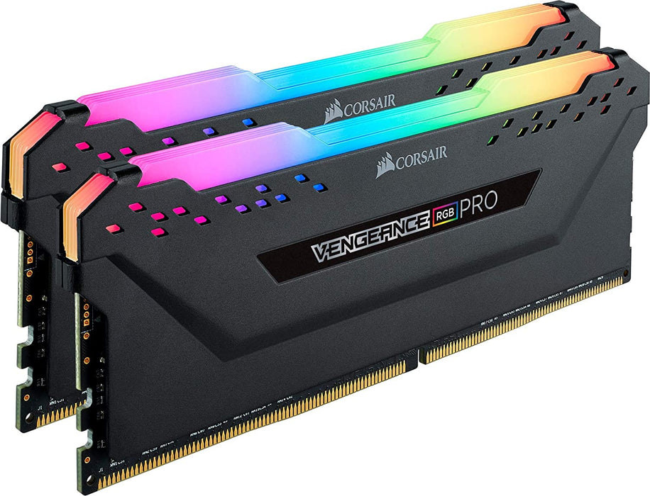 Corsair Vengeance RGB Pro 16GB Memory Kit (2 x 8GB), DDR4, 3200MHz (PC4-25600), CL16, XMP 2.0, Black