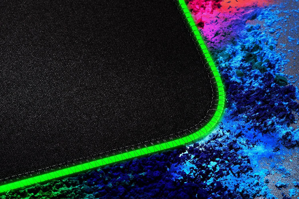 Razer Goliathus Chroma M, Soft Gaming Mouse Mat with RGB Lighting, Cable Holder, Fabric Surface, Non-Slip, Quilted Edge, Optimized for all Mice, Black