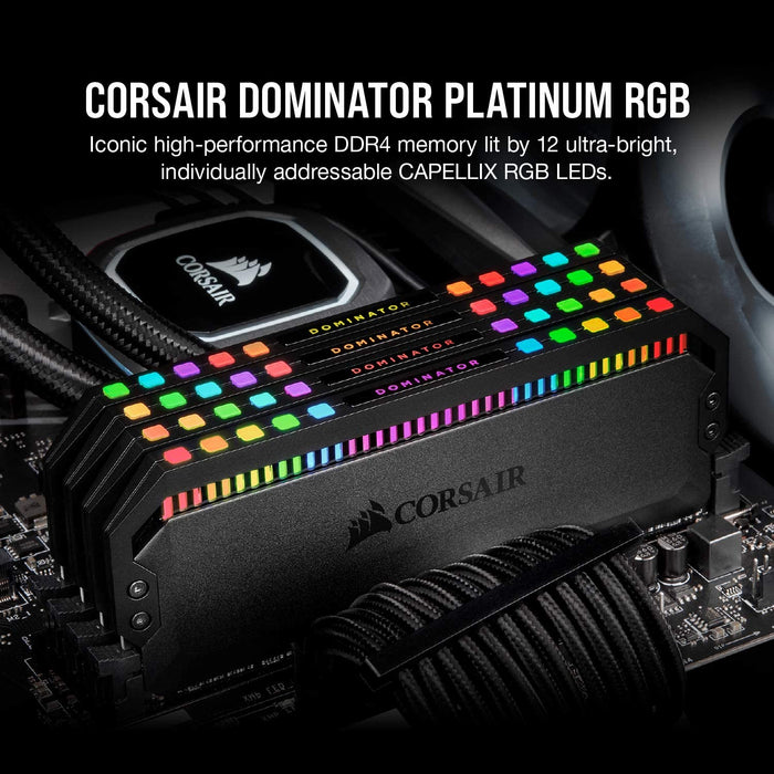 Corsair Dominator Platinum RGB 16GB Kit (2 x 8GB), DDR4, 3200MHz (PC4-25600), CL16, XMP 2.0, DIMM Memory