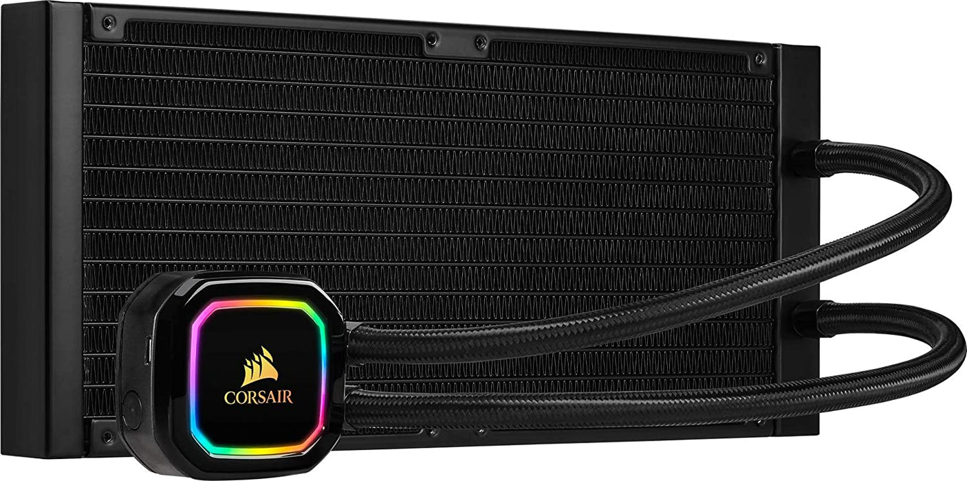 Corsair iCUE H115i PRO XT RGB Liquid CPU Cooler (280mm Radiator, Two 140mm Corsair ML Series PWM Fans, 400 to 2,000 RPM, Advanced RGB Lighting) Black