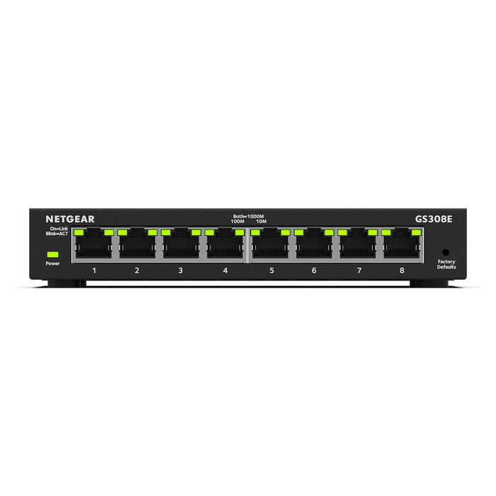Netgear 8-port Gigabit Ethernet Smart Managed Plus Switch, RJ45 10/100/1000, Plug and Play, Black