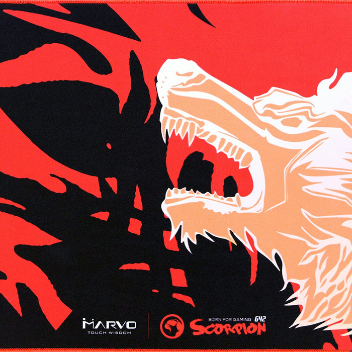 Marvo G42 Gaming Mouse Pad, XL Size 770mm x 295mm, Gaming Mouse Mat, Non Slip Base, Anti Fray Stiched Edges, Water Resistant, Red