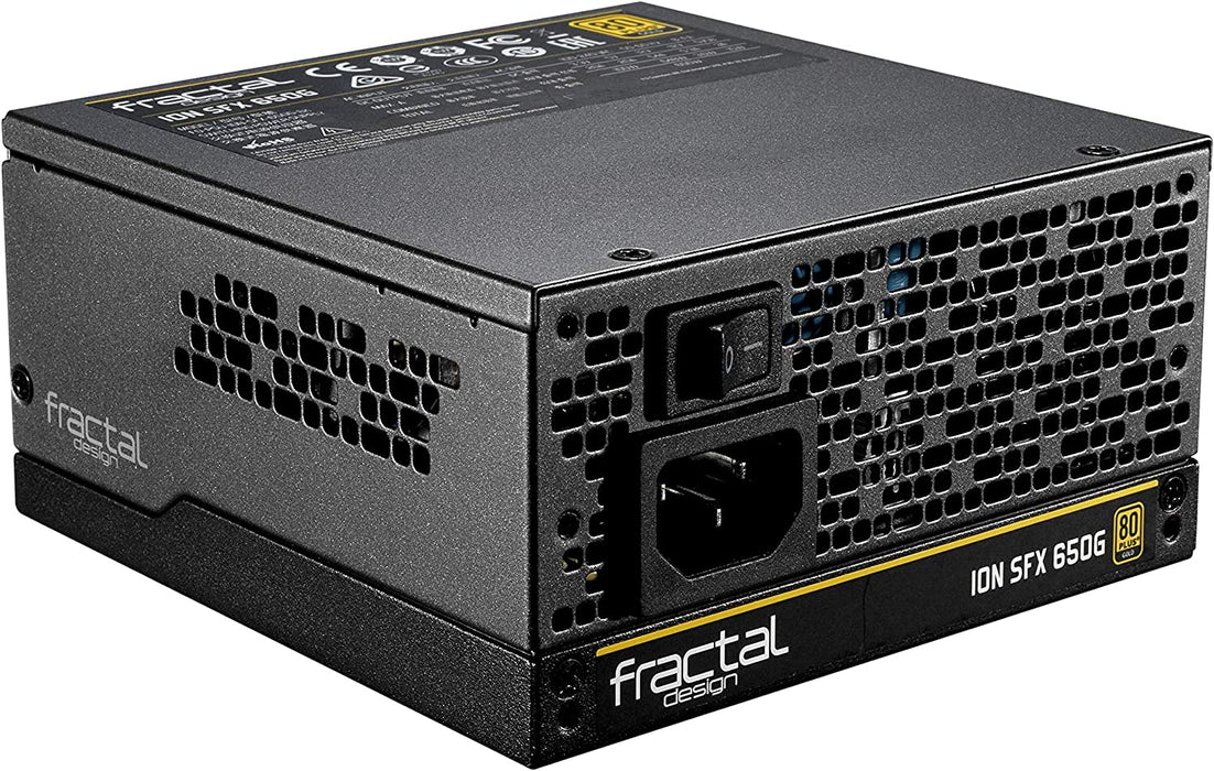 Fractal Design 650W ION SFX-L Gold PSU, Small Form Factor, Fully Modular, 80+ Gold, Semi-passive Zero RPM, SFX-to-ATX Bracket