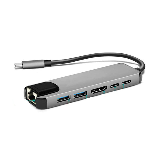USB Type C Hub to RJ45, HDTV 4K, USB3.0, USB Type-C Dock Adapter for Mac