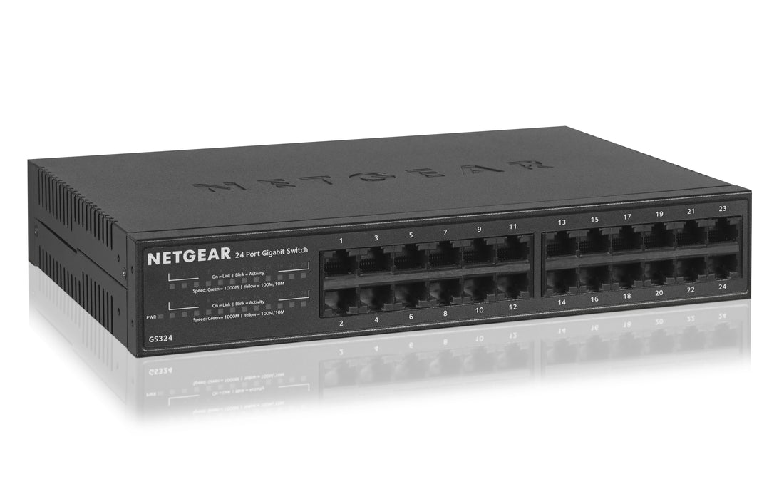 NETGEAR SOHO 24 Ports Gigabit Ethernet Switch GS324 - Switch - 24 Ports - Unmanaged