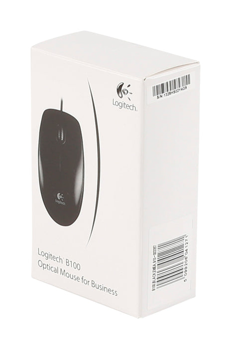 Logitech B100 Wired USB Mouse, 3 Buttons, 800 DPI, Optical Tracking, OEM, Ambidextrous PC / Mac / Laptop - Black