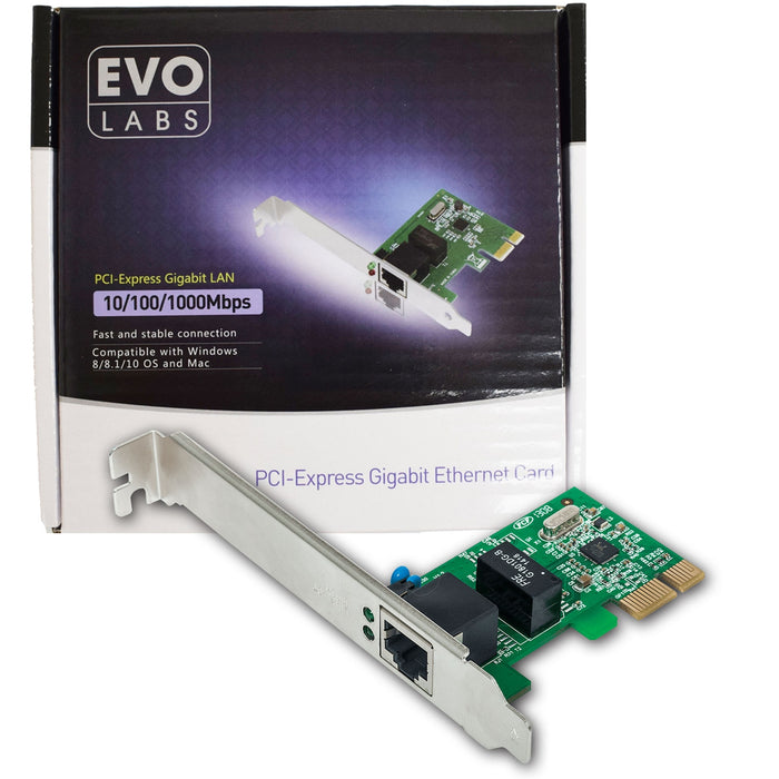 Evo Labs PCI-Express Gigabit Network Card, Speed 10/100/1000 Mbps, NPEVO-PCIEGI