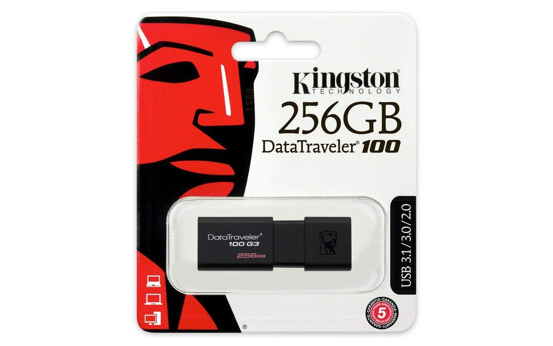 Kingston DT100G3/256GB DataTraveler 100 G3, USB 3.0, 3.1 Flash Drive, 16 GB, Black by Kingston