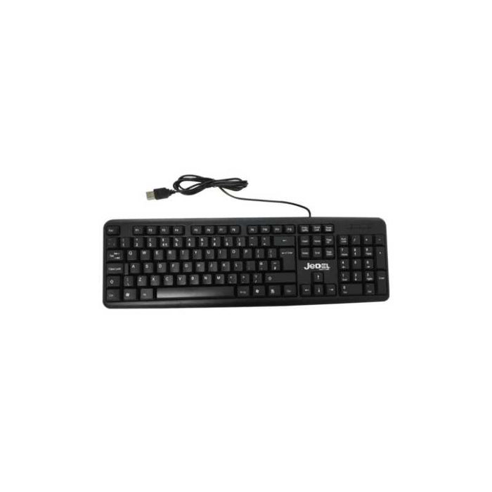 Jedel K11 Wired Keyboard, USB, Low Profile, Spill Resistant, Quiet Keys Input Device, Black