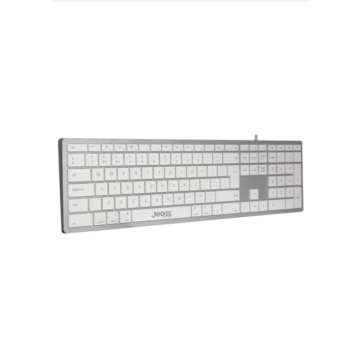 Jedel Office White Keyboard CK-140U Slim Design Scissor Keycap Design, USB, USB Type-C, Mac OS X 10.14